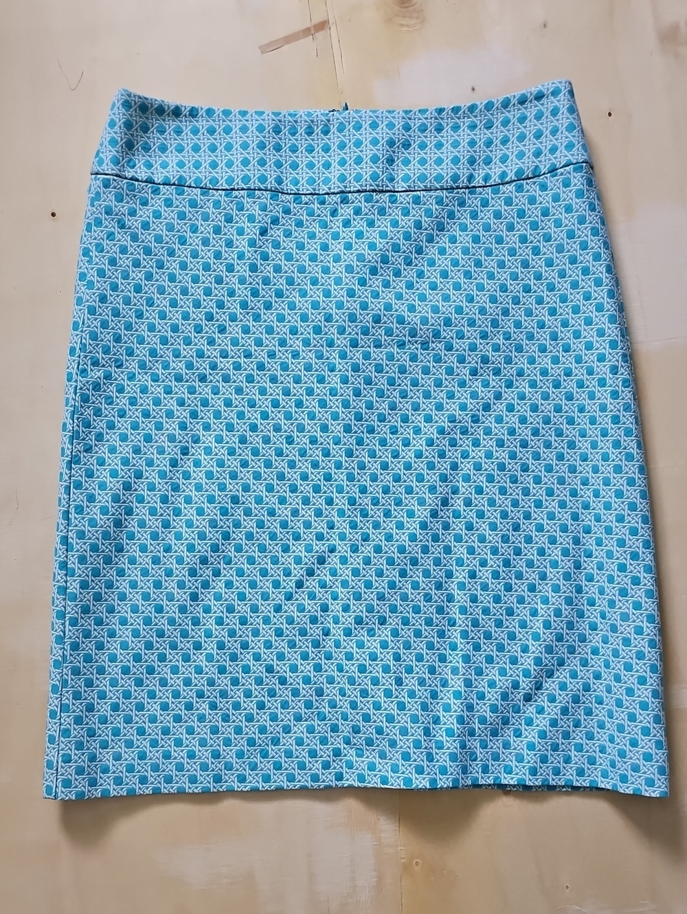 Talbots Aqua Patterned Women's Straight Skirt